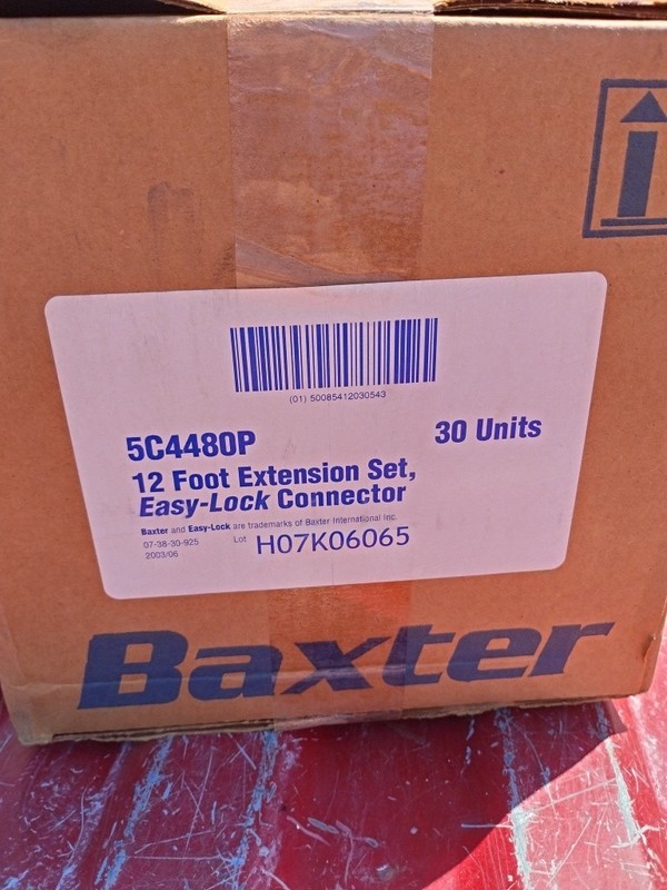 12 Foot Extension Set Easy-Lock Connector 5C4480C 2027.04.02  (30 Pack)