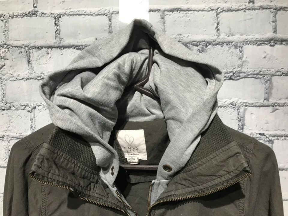 Full Tilt, Junior Youth Teen M, Dark Gray Long Sleeve Double Zip Hooded Jacket - Image 3 of 4