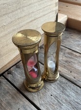 RARE SWISS Bucherer HOURGLASS BRASS WITH PINK...