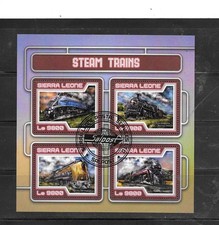 SIERRA LEONE, 2018 STEAM TRAINS  SOUVENIR SHEET,S/S CTO, RECENT, used stamp