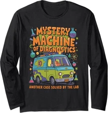 Lab Week 2025 Retro Mystery Machine Of Diagnostics Long Sleeve Tshirt
