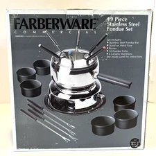Farberware Commercial 19 Piece Stainless Steel Fondue Set Food Entertaining New