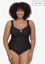 Miraclesuit Women's Plus Size Escape Black One Piece Swimsuit New 18 172