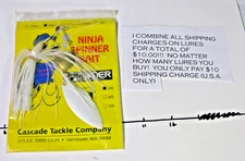 Cascade Tackle "Ninja" Spinner Bait, 3/8oz. with 3/0 hook - Brand New In Package