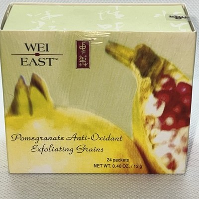 WEI EAST Pomegranate Anti-Oxidant Exfoliating Grains 24 Packets ~ Net Wt .40 OZ