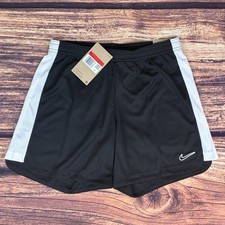 Nike Dry Academy 23 Boys Shorts Kids Size L Black White Soccer Gym FD3131-010