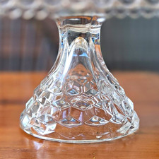 Fostoria Clear Glass Square Diamond Cut Cake Stand, Glossy Decorative