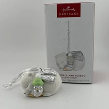 Hallmark Keepsake 2025 25th Anniversary Snowball and Tuxedo Porcelain Ornament
