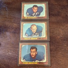 1966 TOPPS FOOTBALL BUFFALO BILLS TOM SESTAK, BILLY SHAW, JIM DUNAWAY LOT OF 3