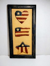 Americana 4th of July Patriotic Rustic Wood Distressed Farmhouse Decor 14 x 7