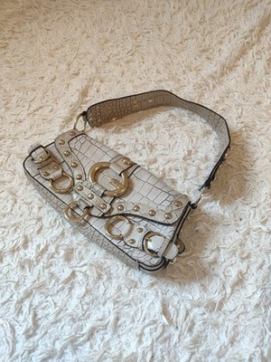 Guess Y2K Croco Shoul Bag. Vegan leather Handbag 