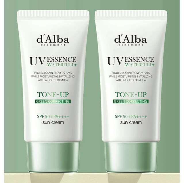 DALBA d’Alba Waterfull UV Essence Tone-Up Sun Cream #Green 50+50ml K-Beauty, NEW