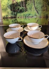 3x Bavaria Porzellan Goldrand Tasse und Untertasse
