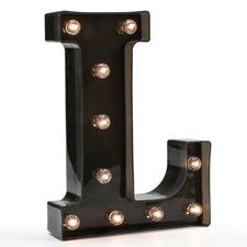 Light Up Black Alphabet Marquee Letters Sign LED Marquee Number Lights Sign f...