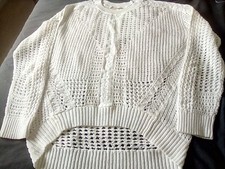 MAJE weißer grober Baumwollpullover, neu