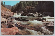 Selway Falls Selway River Idaho Rapids Salmon Fishing Scene Chrome Postcard