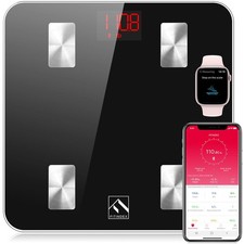 FITINDEX Smart Body Weight Scale - BMI, Body Fat, Muscle Mass, Bluetooth App