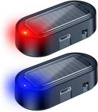 2PCS Solar Power Dummy Car Alarm Light Anti-Theft Flashing LED Automotive Securi