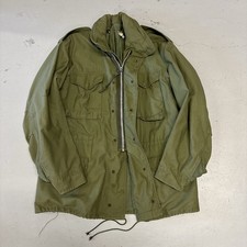 Vintage Men's Green M-65 Military Jacket 1970s OG 107 Field Coat US Army Size L.
