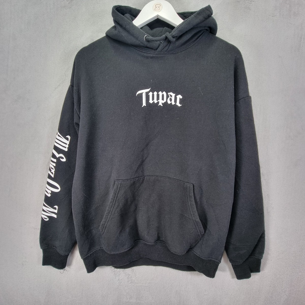 Tupac Hoodie Mens Medium Black All Eyes On Me Back Print Pull Bear