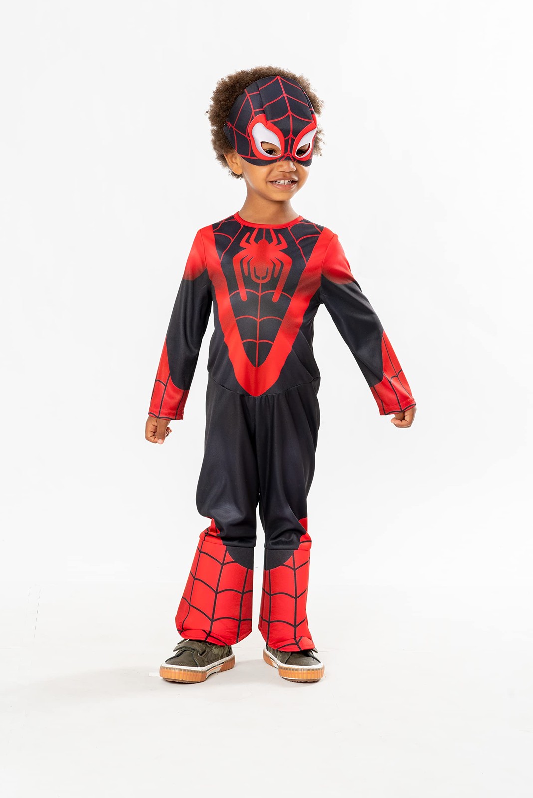 Déguisement Spiderman Miles Morales Marvel pour enfant costume classique noir et rouge