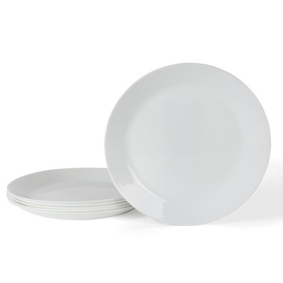 Opalton Dinner Plates 6-Piece 10-Inch Plate Set   Chip and Break Resistant Op...