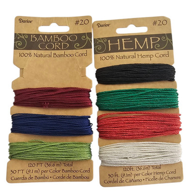 New Darice Hemp Multicolor Cord & Partial Bamboo Cord Earthy Color Craft Jewelry