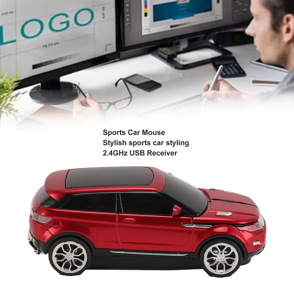 Sports Car Mouse 3D Ergonomic Car Shape Wireless Mouse With USB Receiver For - Image 3 of 4