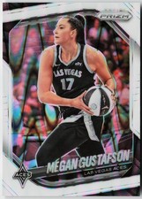 2025 Panini WNBA Prizm Megan Gustafson #49 White Seismic Las Vegas Aces