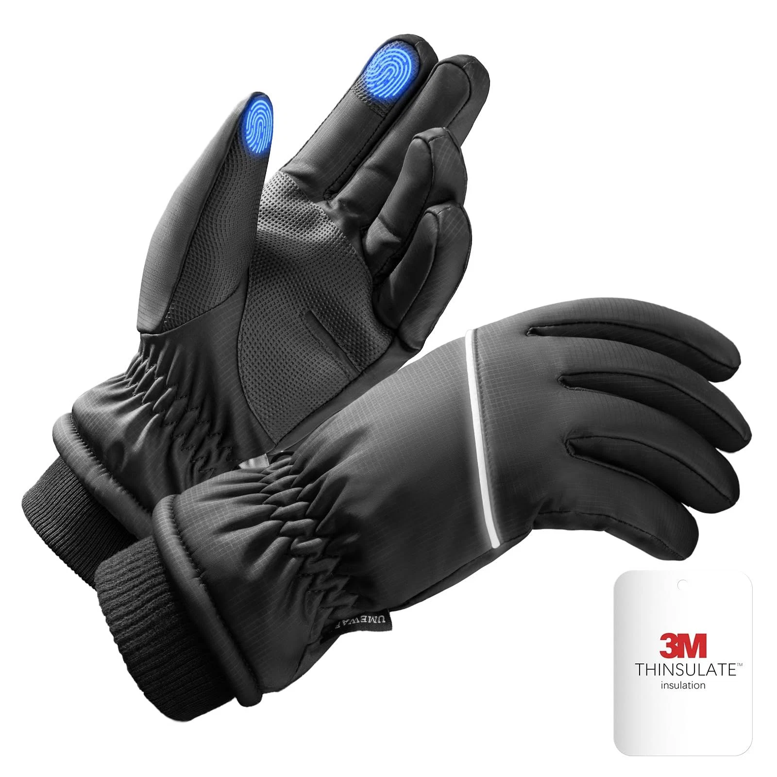 UMEWARM Winter Gloves Men Women Made with 3M Insulation, -20℉ Medium, Black