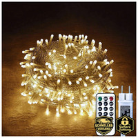 LED Lichterkette Warmweiß 100LED 8 Modi Dimmbar Strombetrieben FüR Innen AußEn