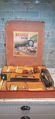Brimtoy No832 Boxed Clockwork Train Set Working 5060 Loco Junction Station 1950s