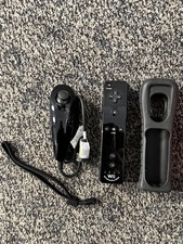 Nintendo Wii Controller Authentic OEM Remote Motion Plus Black W/ Cover Nunchuck