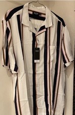 BURTON MEN' WEAR SHORT SLEEVES STRIPED SHIRT-LARGE- WAS £25