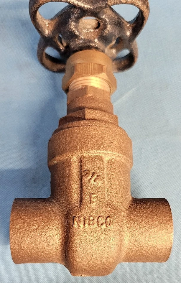 NIBCO 3/4" GATE VALVE M/N: S-113 SOLDER ENDS BRONZE - Image 4 of 4