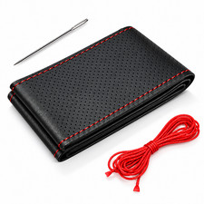 Universal 38cm 15 Inch Car Steering Wheel Cover Pu Leather Anti Slip Braid