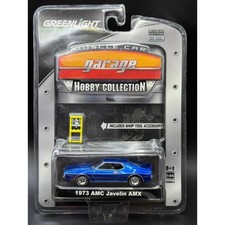 Greenlight 1:64 1973 AMC Javelin AMX Muscle Car Garage Blue Collectible Car