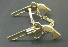 Showman 5" Gold Stainless Steel Snaffle Horse Bit Pistol Cheeks Chain