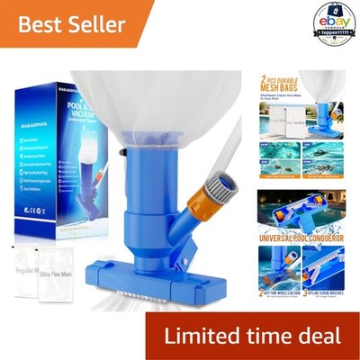 Pool Vacuum Cleaner 52'' Telescopic Pole Sapphire Blue Manual Underwater Jet