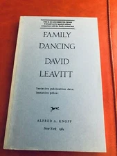 Family Dancing DAVID LEAVITT Knopf 1984 First Edition SIGNED Uncorrected Proof