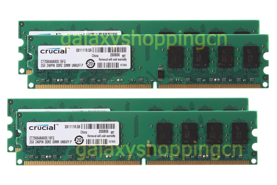 Crucial 8 GB 4X 2GB 2 G PC2-6400 DDR2-800MHz 240PIN DIMM Desktop RAM Memory CL6 - Image 2 of 4