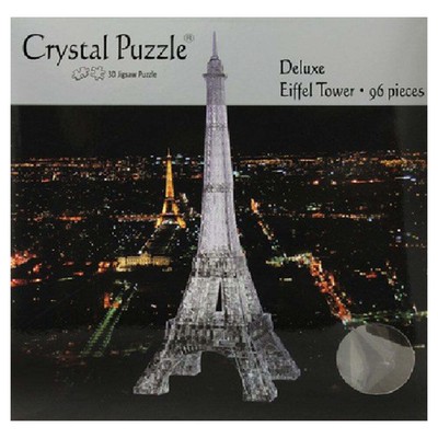 3D Crystal Eiffel Tower Jigsaw Puzzle Black 96 Pieces Black for Ages 14+ and Up