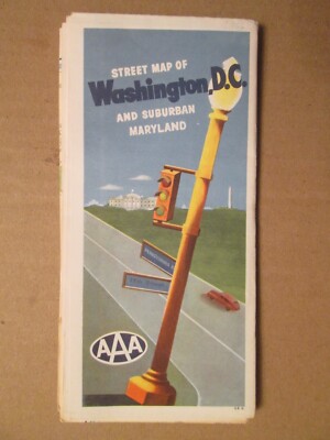 AAA American Automobile Association Map of Washington D.C. 1966