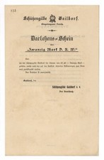 Schützengilde GAILDORF e.V. – Darlehens-Schein über 20 Mark, um 1910 