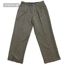 Dockers Golf Pants Mens Size 34x30 Pleat Front Cuffed Khaki Olive Green