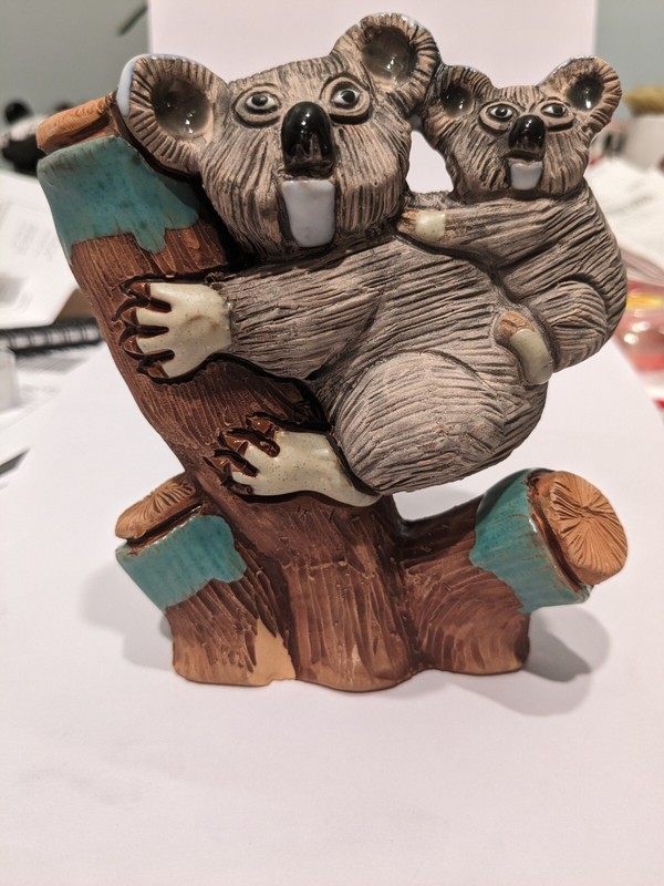 Casals Handmade In Peru Ceramic Koalas On A Colorful Tree, RARE 