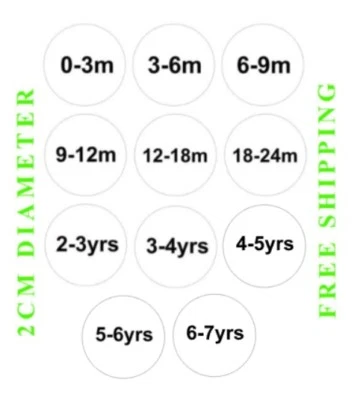 Baby Clothes Size Stickers Variable Stickers Labels Months Years Clothes Size
