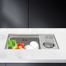 Kitchen Sink, Stainless Steel Kitchen Sink, Stainless Steel Sink with Cup Washer