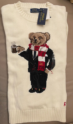 Polo Ralph Lauren Hot Chocolate Teddy Bear Jumper Size L (NEW) | eBay
