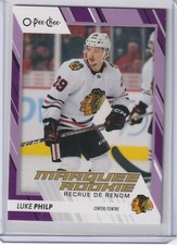 2023-24 OPC Purple Luke Philp RC #550, 13/49 Chicago Blackhawks, Washington Mint
